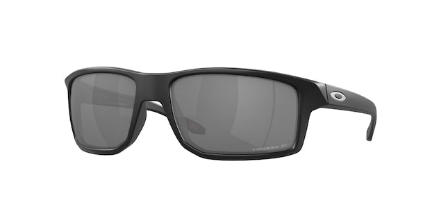 A pair of black Oakley Gibston sunglasses with a square full frame design.