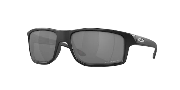 A pair of black Oakley Gibston sunglasses with a square full frame design.