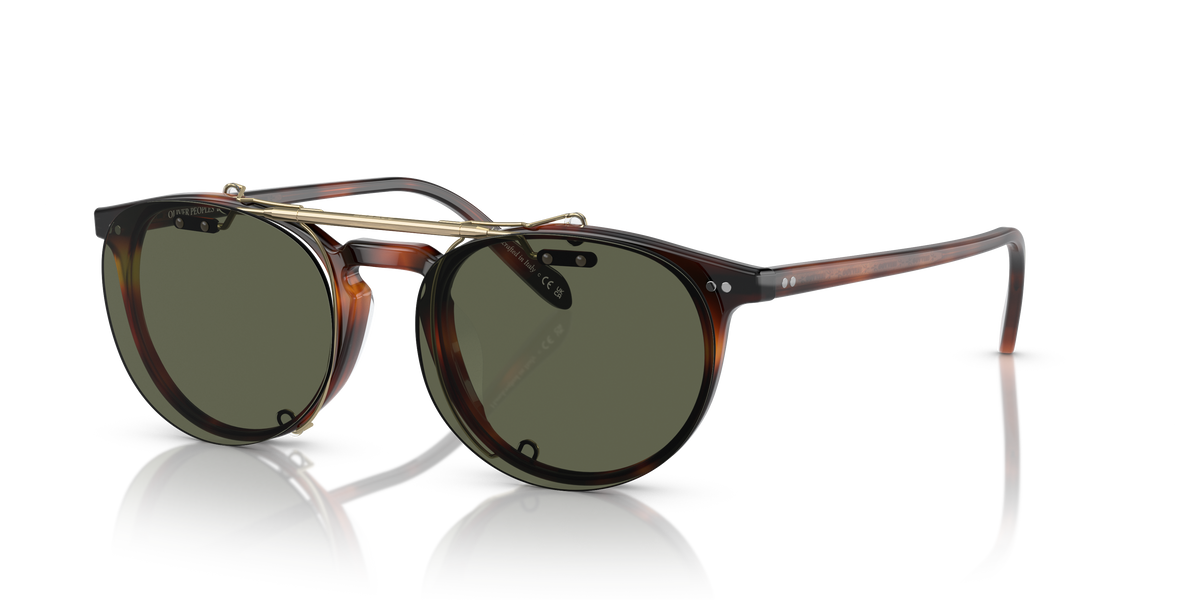 Oliver Peoples Riley-R OV5004C polarised flip-up clip-on in brushed gold