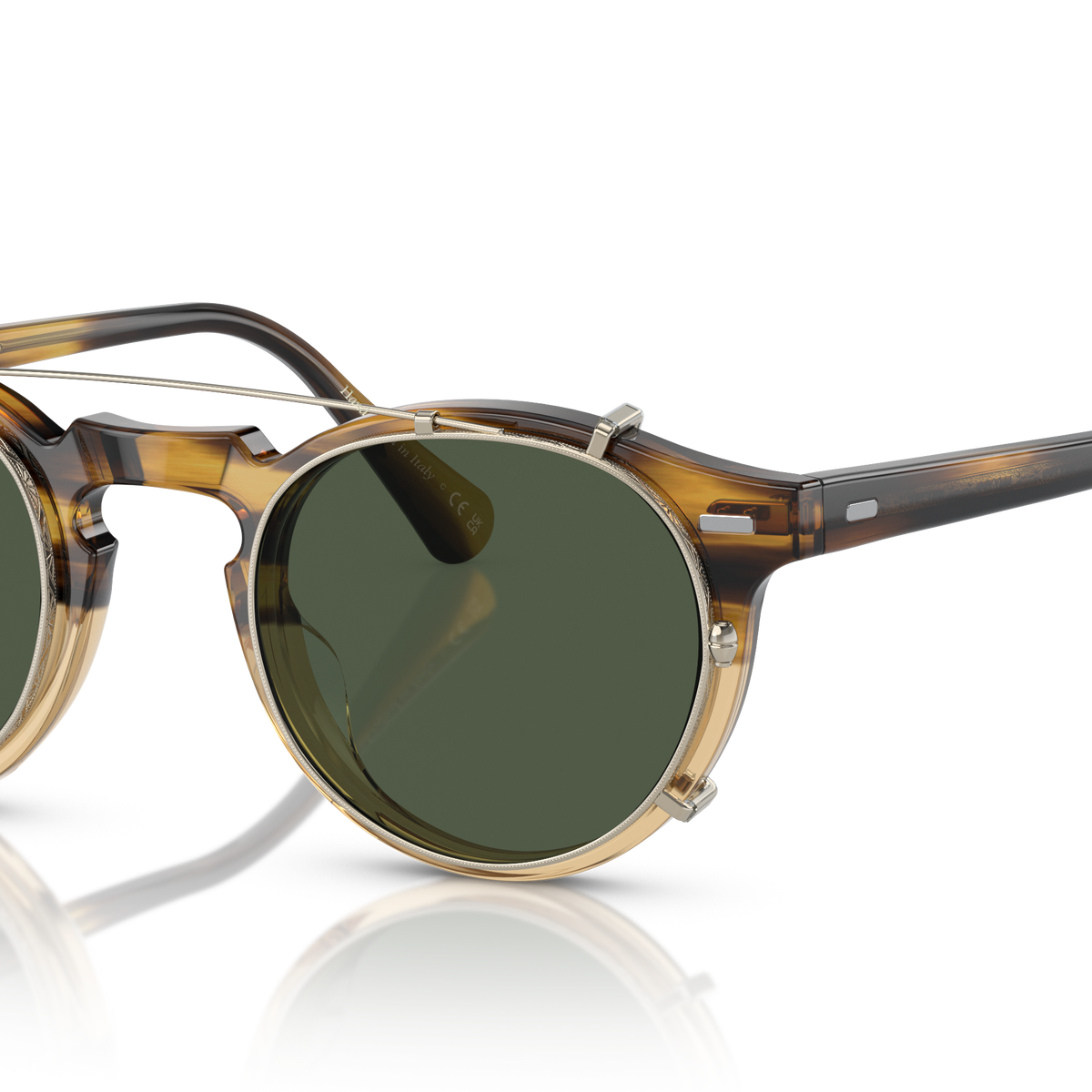 Oliver Peoples Gregory Peck OV5186CM clip-on in gold with polarised G-15 lenses