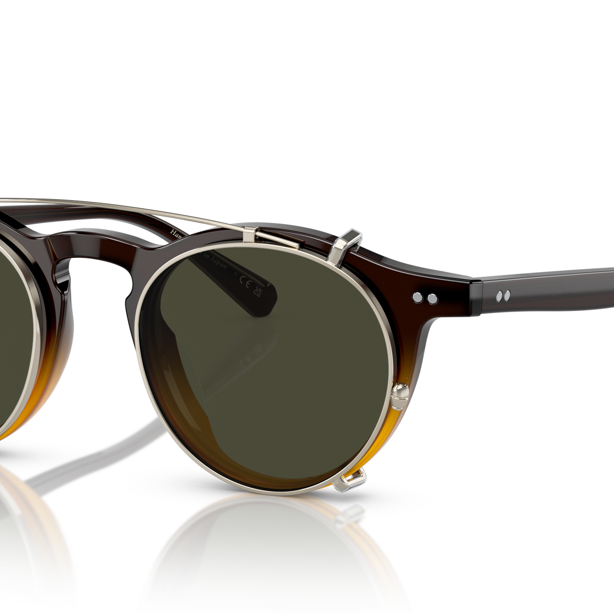 Oliver Peoples OP-13 OV5504C clip-on in soft gold with G-15 lenses