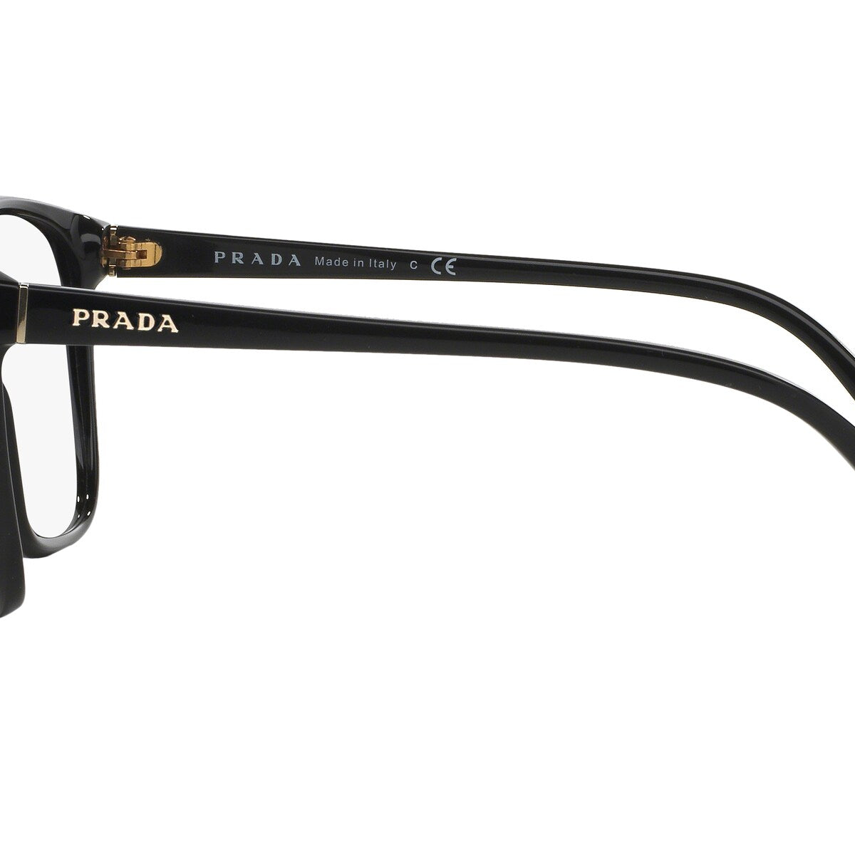 Prada PR 01OS 1AB09H Black, side view showing the temple