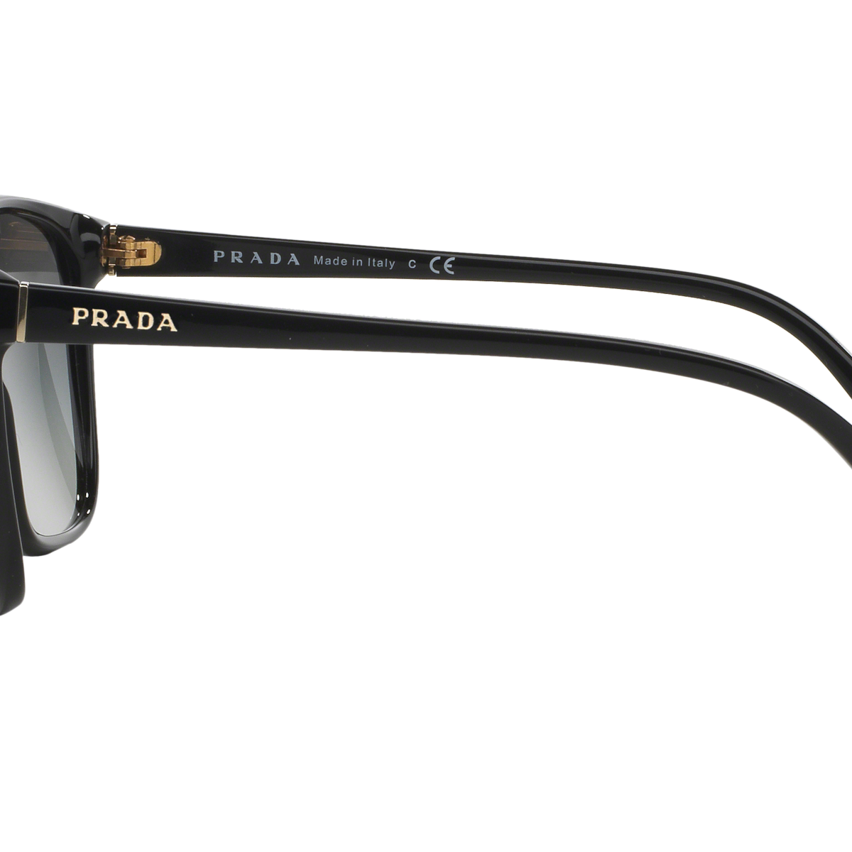 Prada PR 01OS 1AB3M1 Black, side view showing the temple