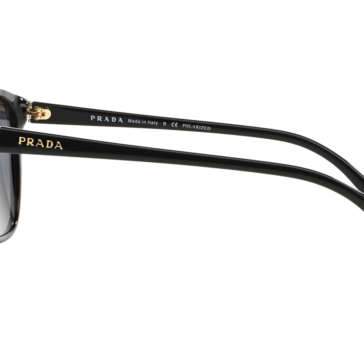Prada PR 01OS 1AB5W1 Black, side view showing the temple