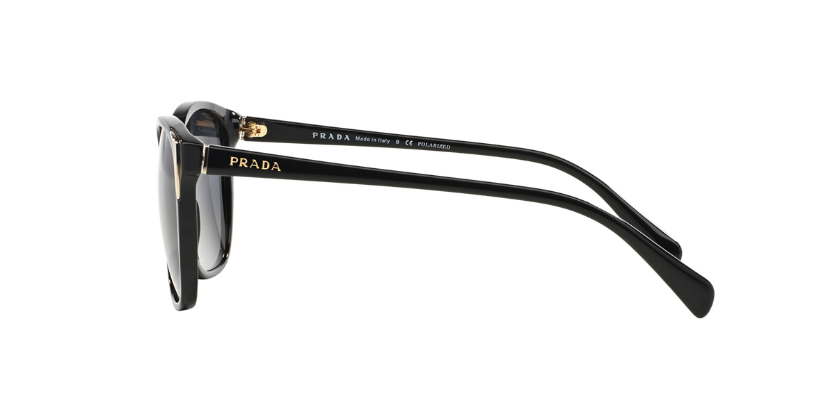 Prada PR 01OS 1AB5W1 Black, side view showing the temple