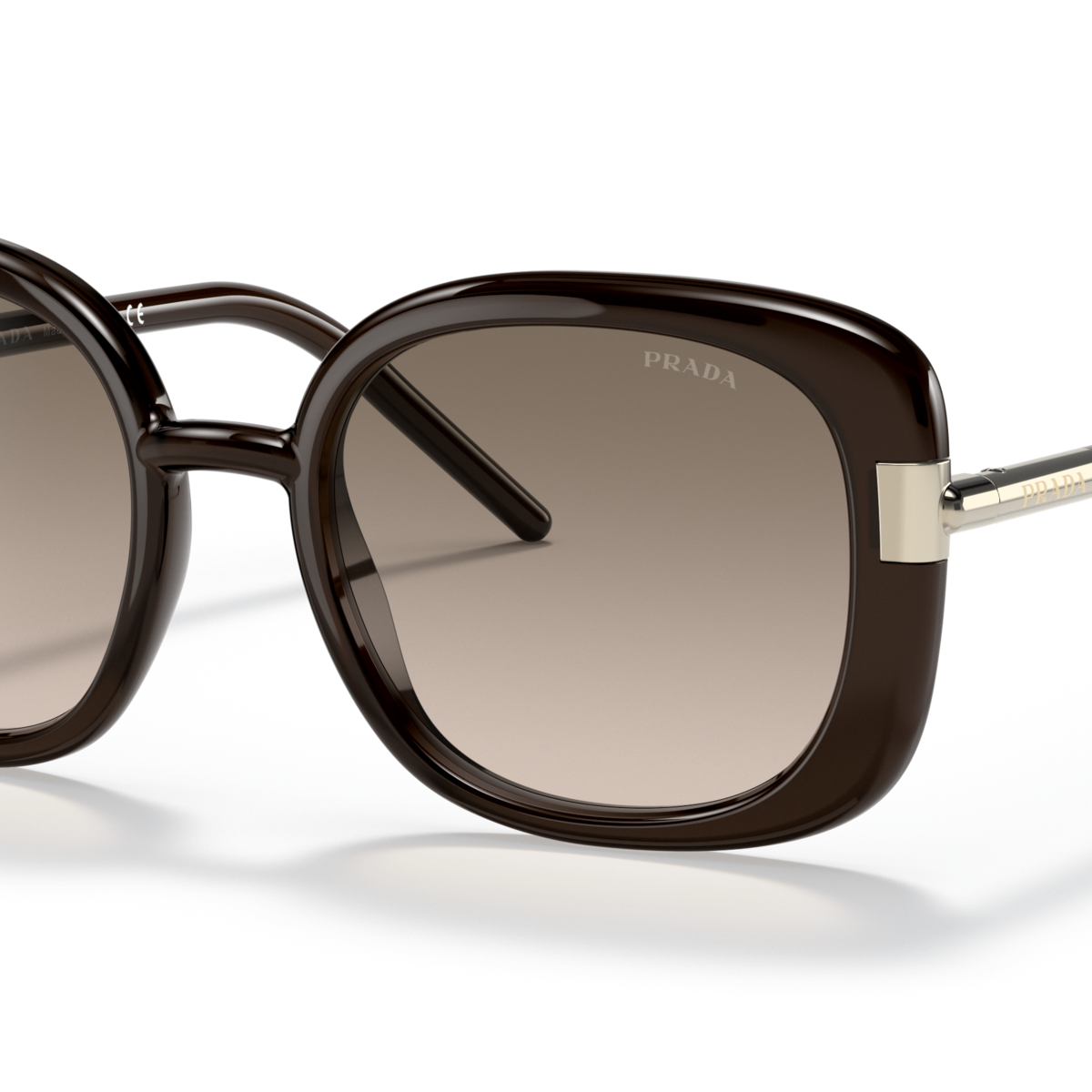 Prada PR 04WS Crystal Dark Brown 05M3D0 three-quarter view