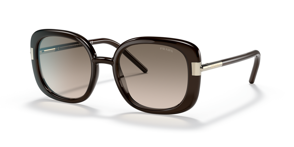 Prada PR 04WS Crystal Dark Brown 05M3D0 three-quarter view