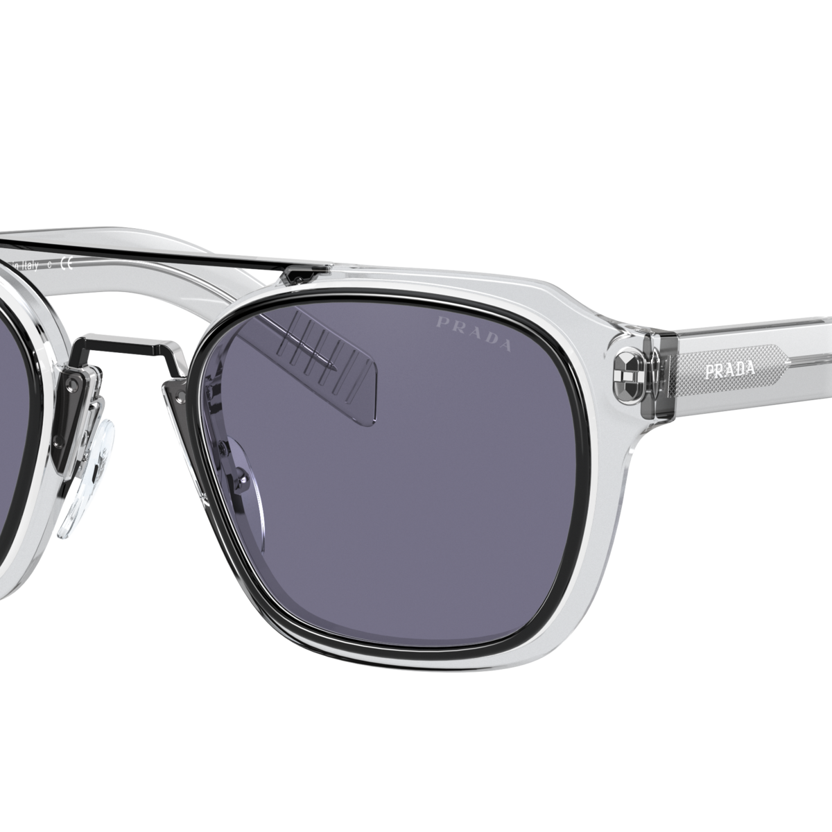 Prada PR 07WS Black/White/Grey 04L420 three-quarter view