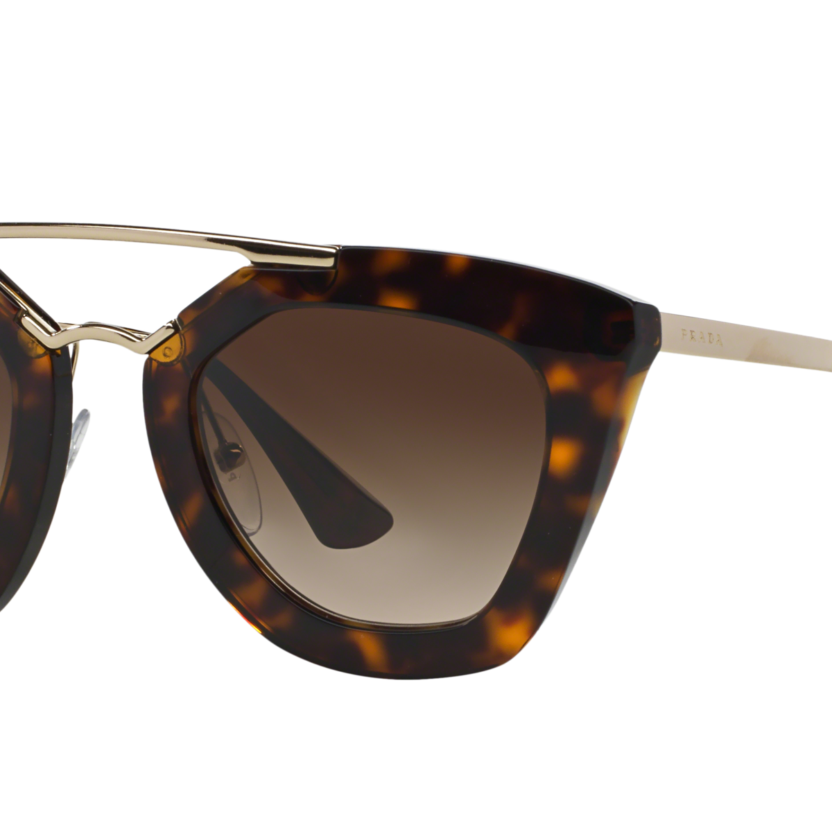 Prada PR 09QS Havana 2AU6S1 three-quarter view