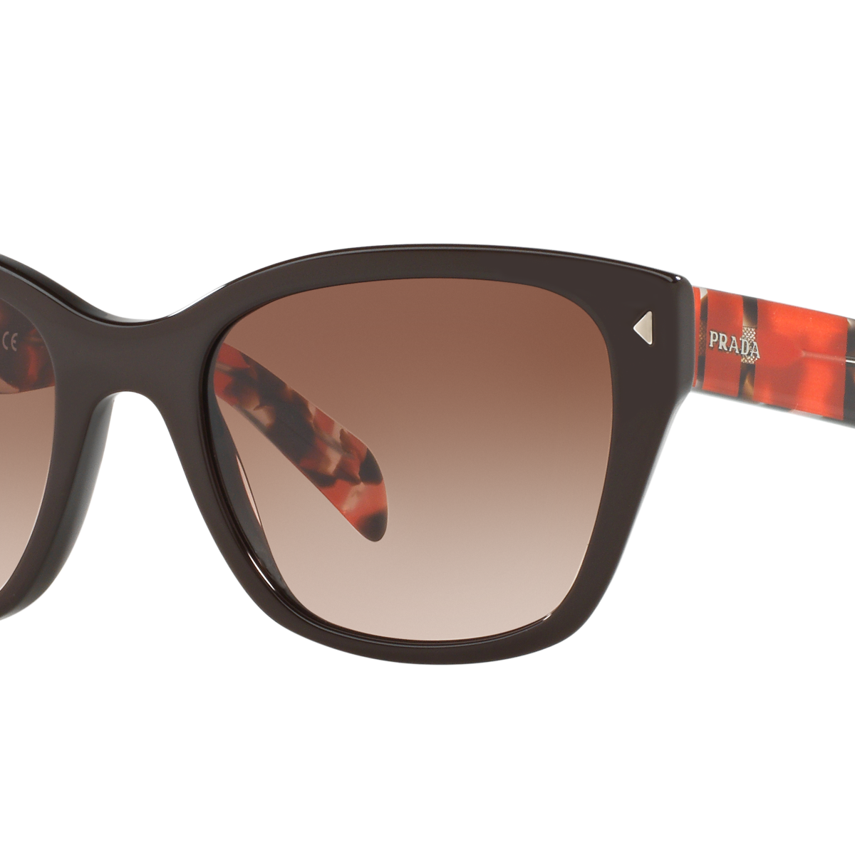 Prada PR 09SS Brown DHO3D0 three-quarter view