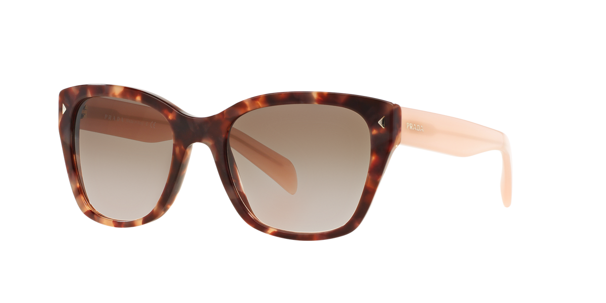 Prada PR 09SS Spotted Brown Pink UE04K0 three-quarter view