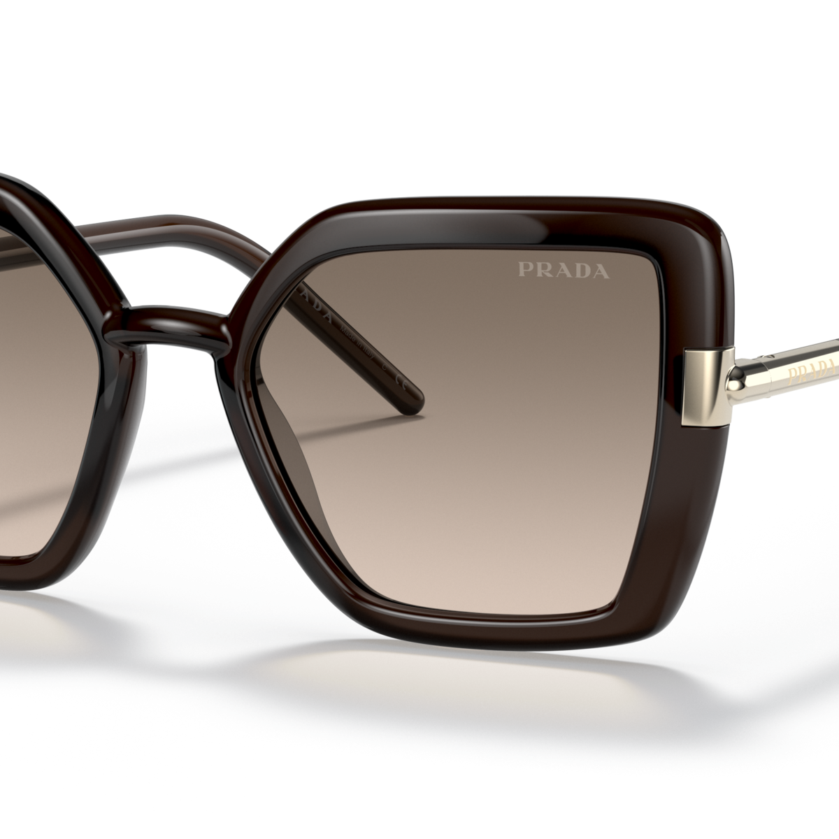 Prada PR 09WS Crystal Dark Brown 05M3D0 three-quarter view
