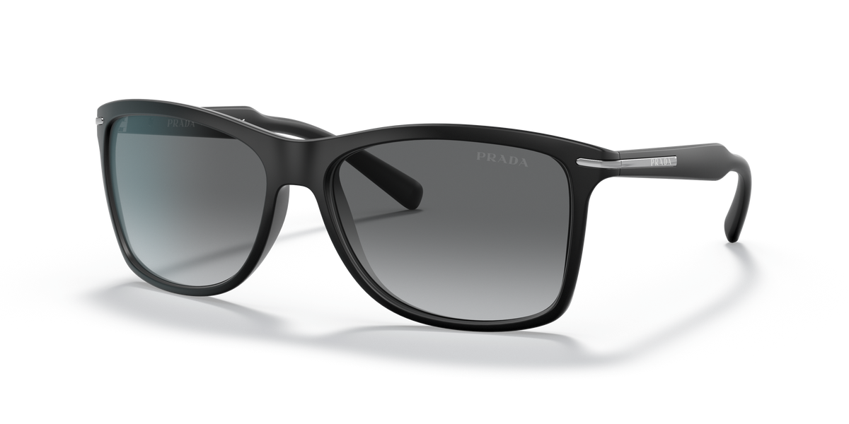 Prada PR 10OS Black Demi Shiny 1BO3M1 three-quarter view