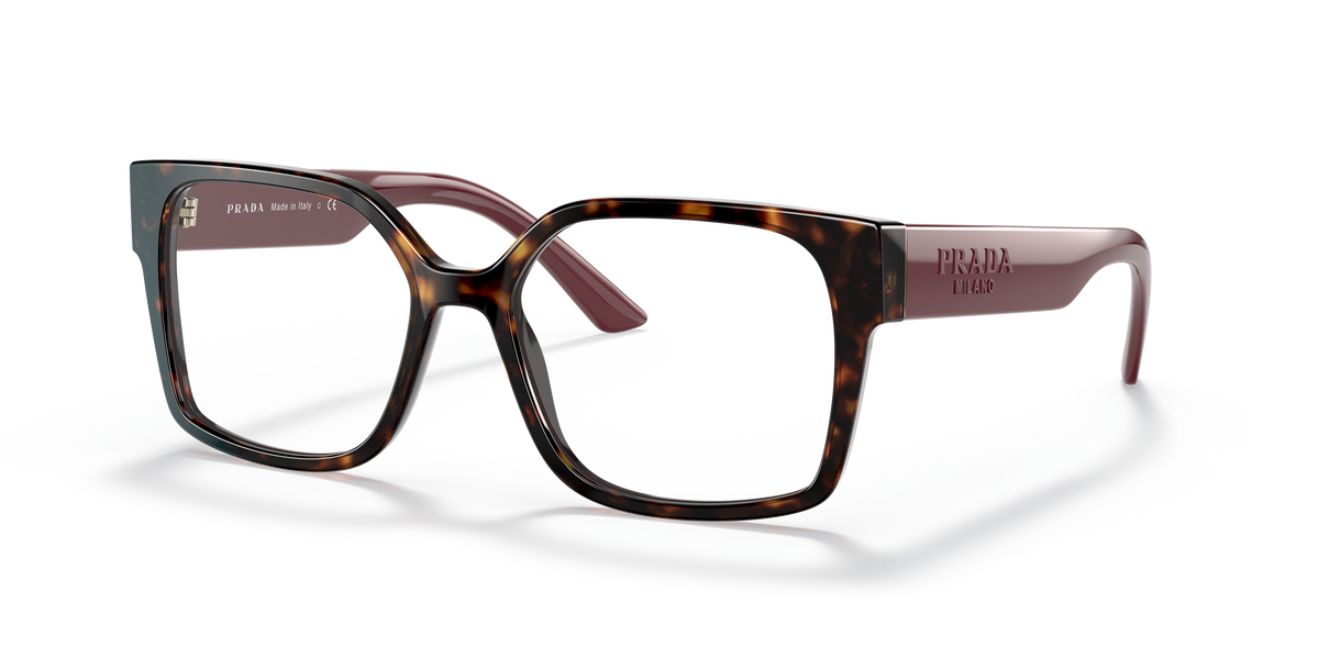 Prada PR 10WV Dark Havana 2AU1O1 three-quarter view