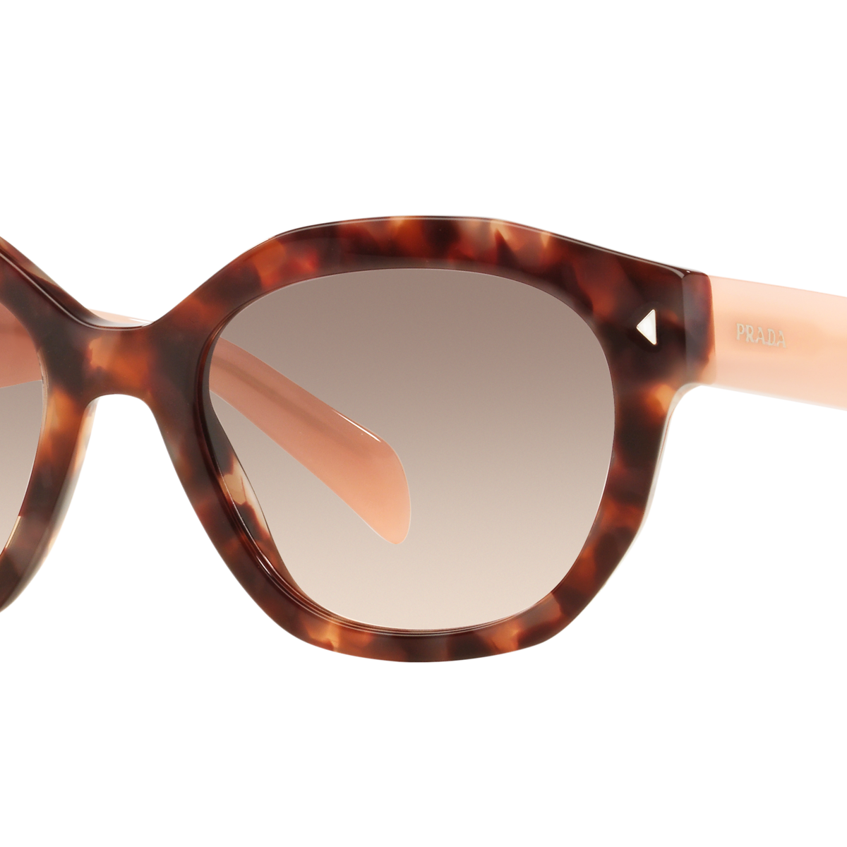 Prada PR 12SS Spotted Brown Pink UE04K0 three-quarter view