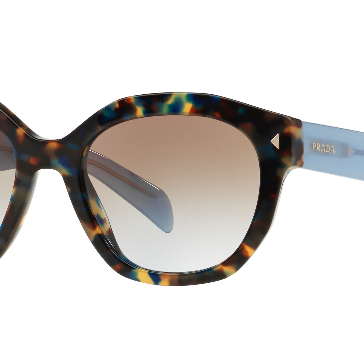 Prada PR 12SS Spotted Brown Blue UE14S2 three-quarter view