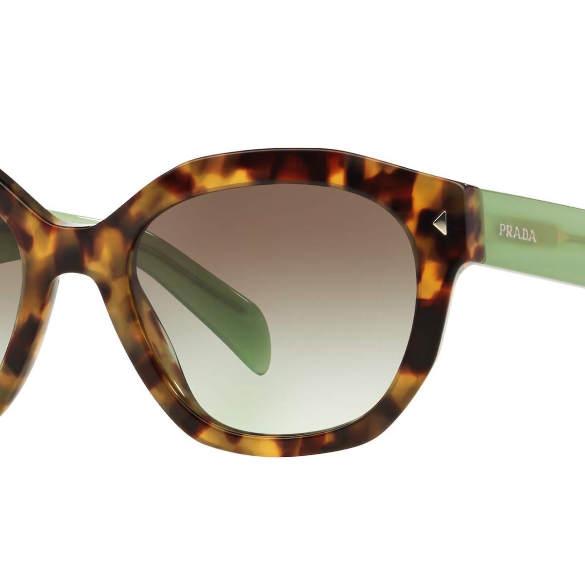 Prada PR 12SS Spotted Brown Green UEZ4K1 three-quarter view