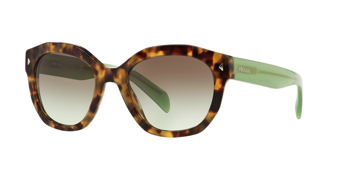 Prada PR 12SS Spotted Brown Green UEZ4K1 three-quarter view