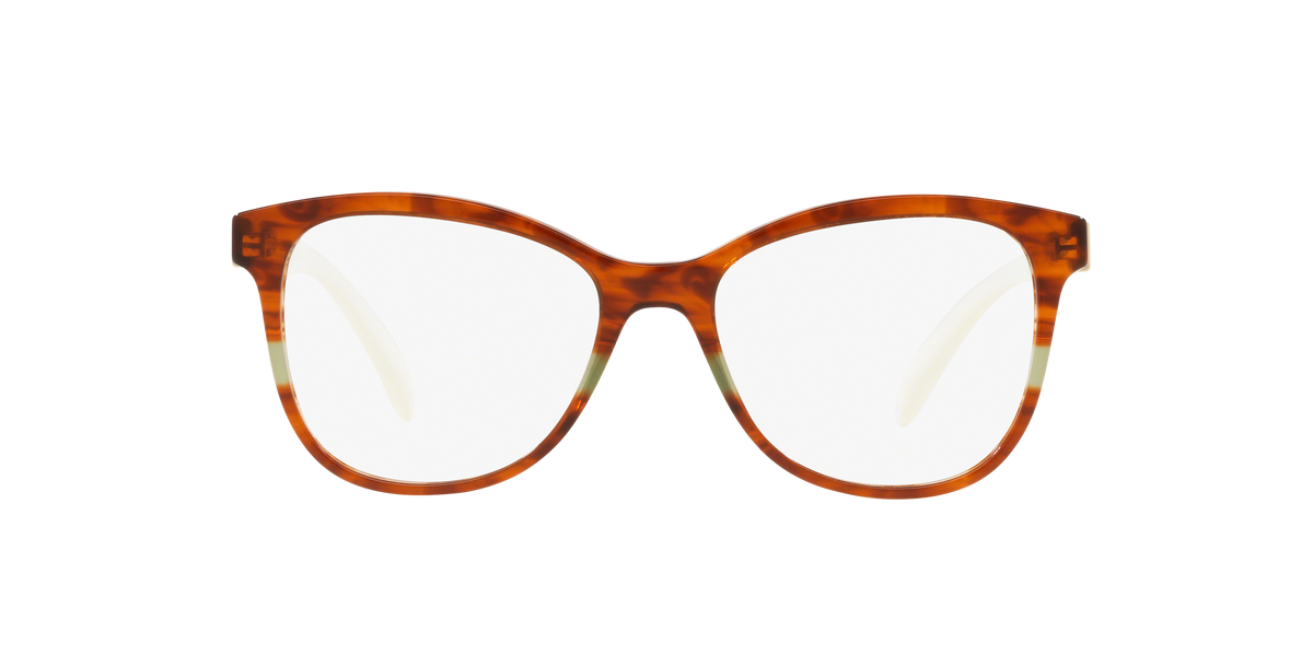 Prada PR 12TV Striped Brown Black 2591O1 three-quarter view