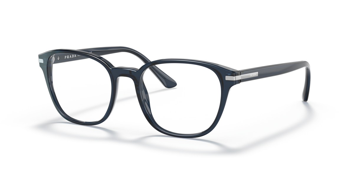Prada PR 12WV Transparent Blue 08Q1O1 three-quarter view