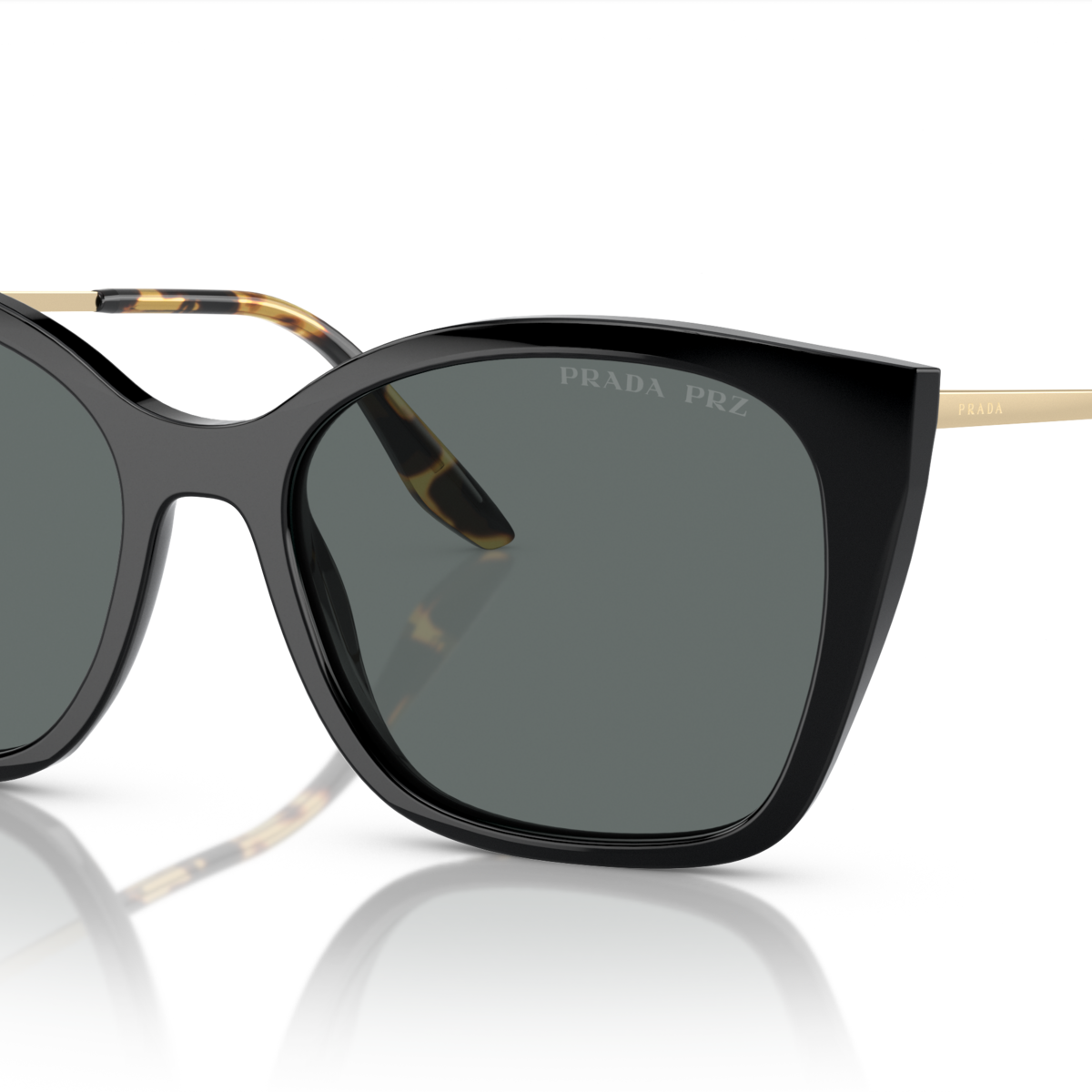 Prada PR 12XS Black 1AB5Z1 three-quarter view