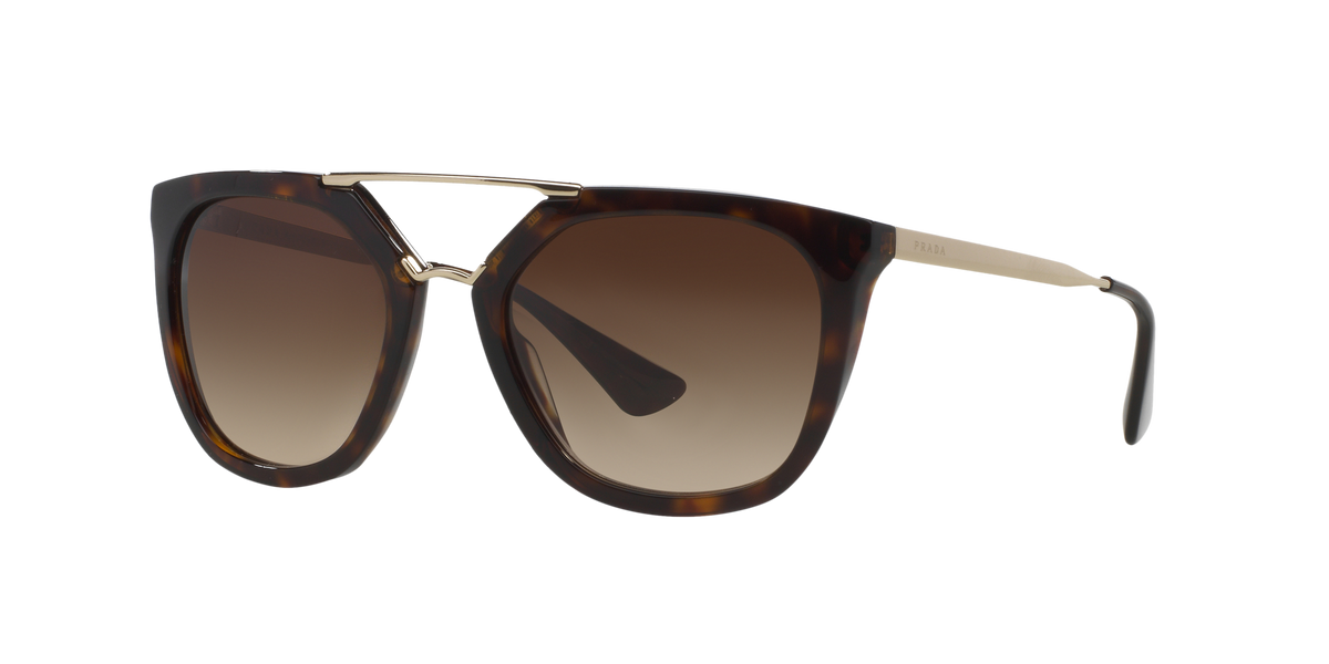 Prada PR 13QS Havana 2AU6S1 three-quarter view