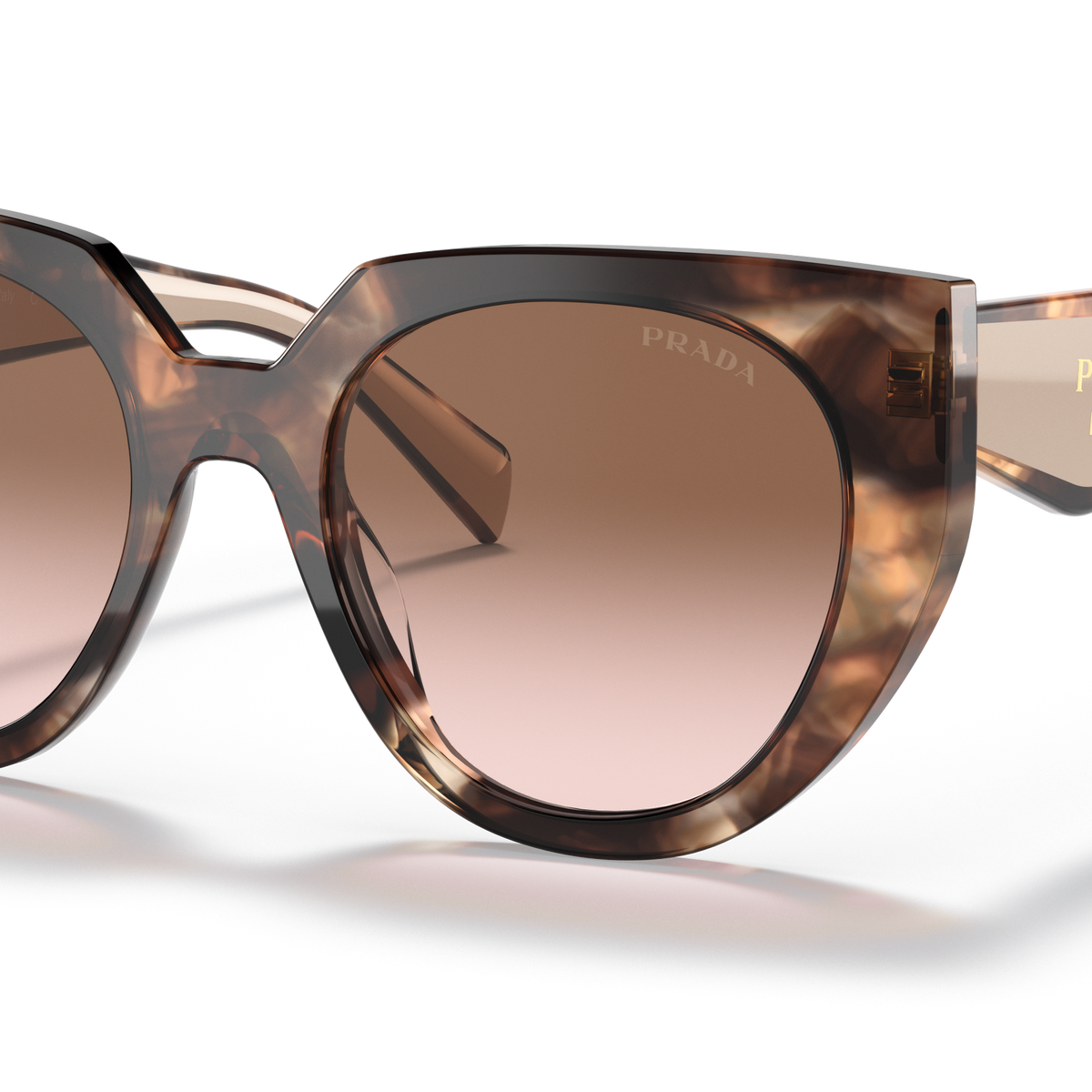 Prada PR 14WS 01R0A6 Caramel Tortoise/Powder, three-quarter view
