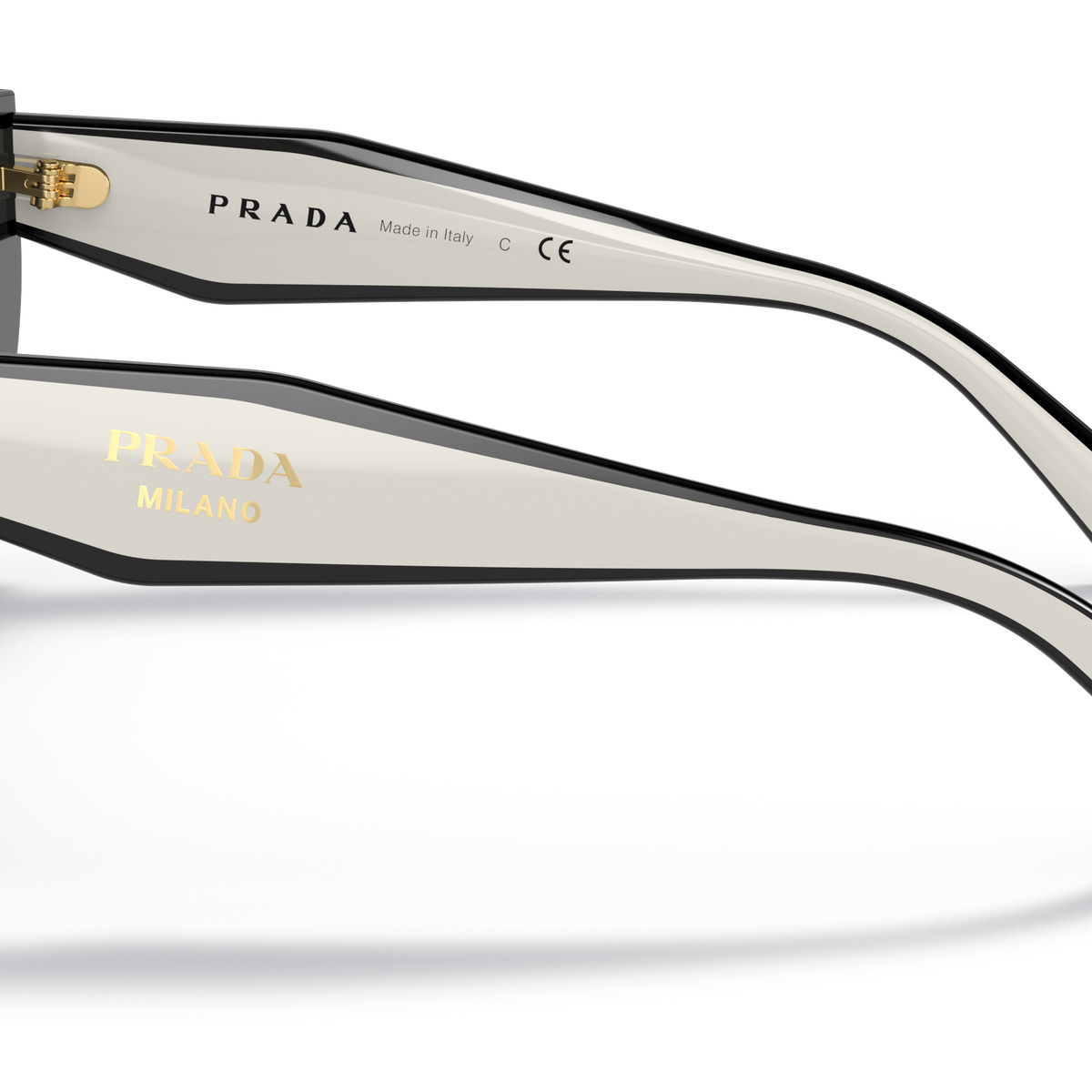 Prada PR 14WS 09Q5S0 Black/Talc, side view showing the temple