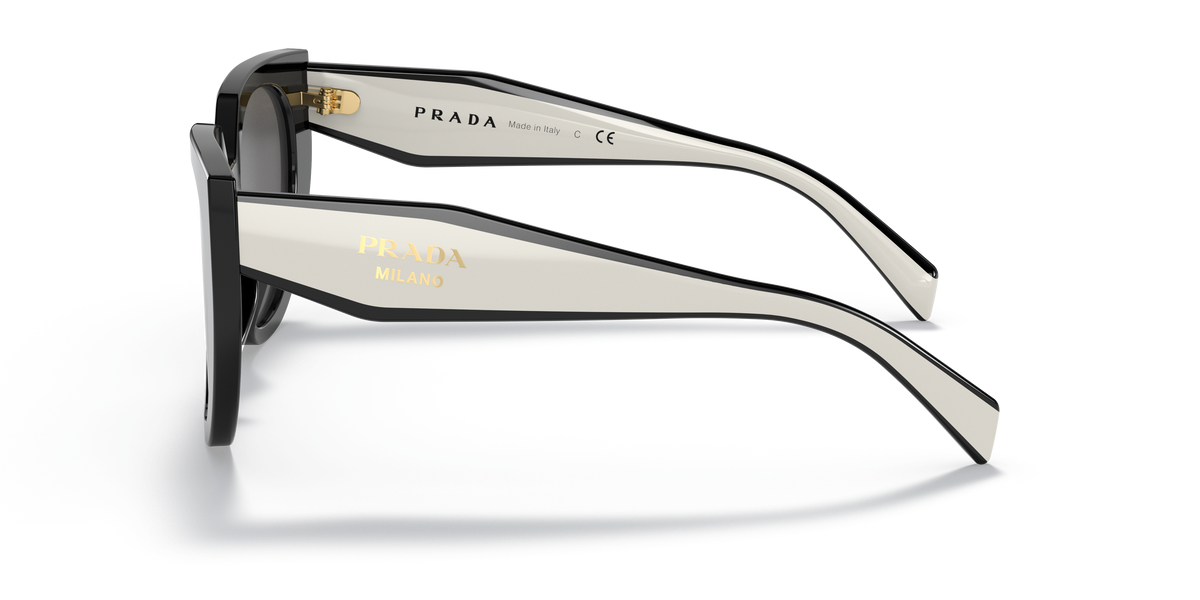 Prada PR 14WS 09Q5S0 Black/Talc, side view showing the temple