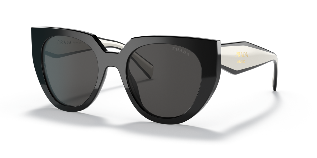 Prada PR 14WS 09Q5S0 Black/Talc, three-quarter view