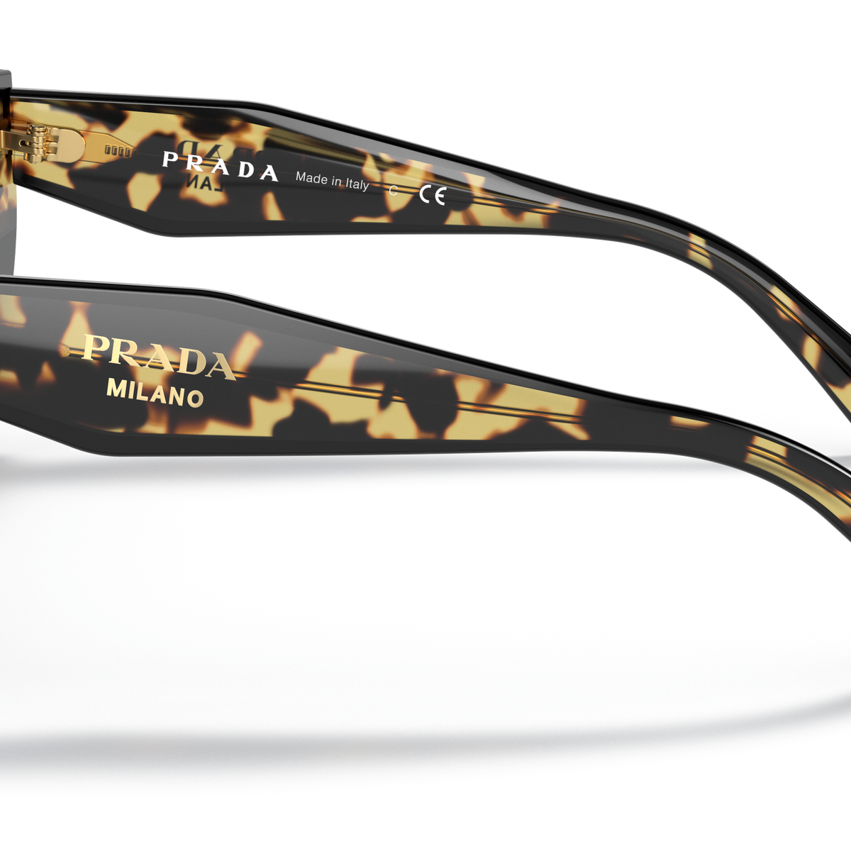 Prada PR 14WS 3890A7 Black/Tortoise, side view showing the temple