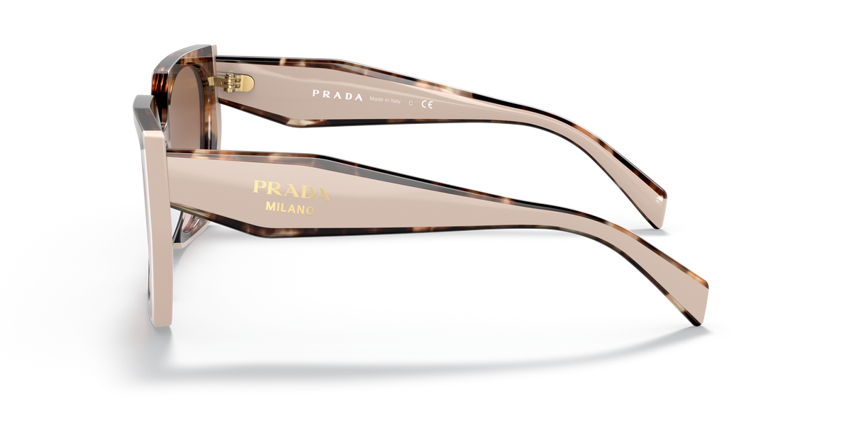 Prada PR 15WS 01R0A6 Tortoise Caramel/Powder, side view showing the temple