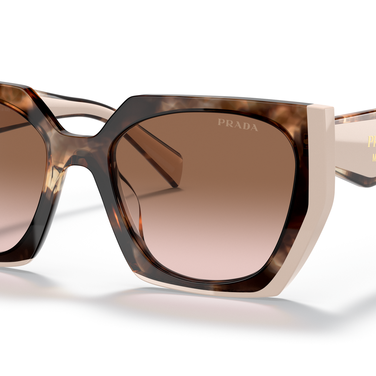 Prada PR 15WS 01R0A6 Tortoise Caramel/Powder, three-quarter view