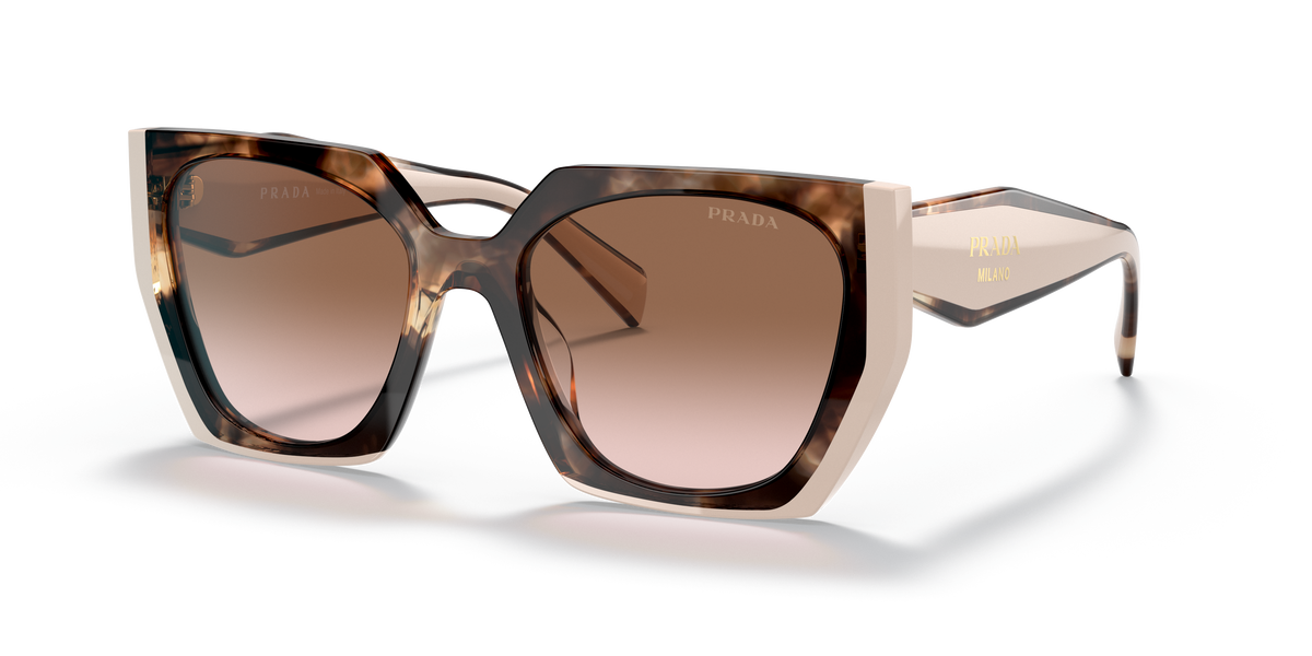 Prada PR 15WS 01R0A6 Tortoise Caramel/Powder, three-quarter view