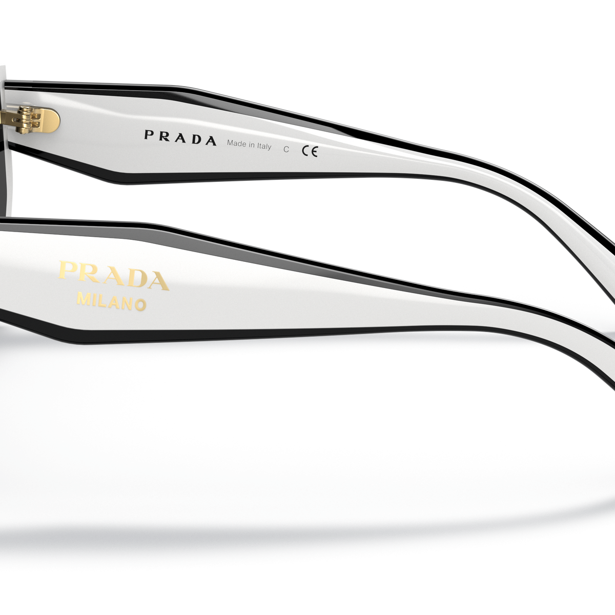 Prada PR 15WS 09Q5S0 Black/Talc, side view showing the temple