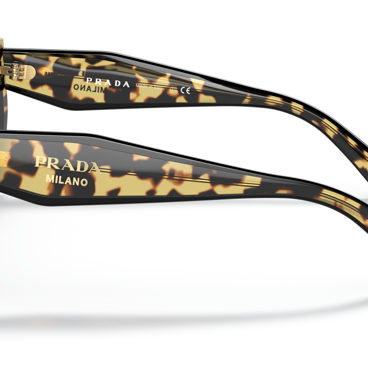 Prada PR 15WS 3890A7 Black/Medium Tortoise, side view showing the temple