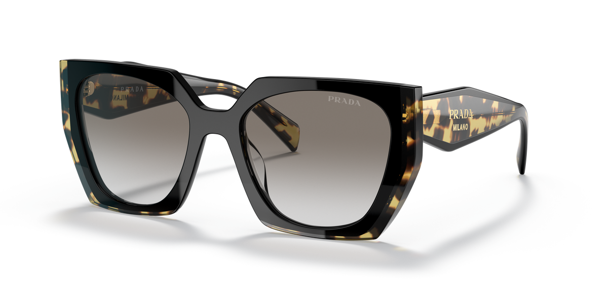Prada PR 15WS 3890A7 Black/Medium Tortoise, three-quarter view