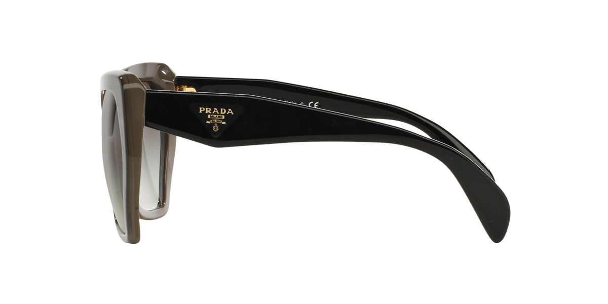 Prada PR 16RS UAM0A7 Opal Brown On Brown, side view showing the temple