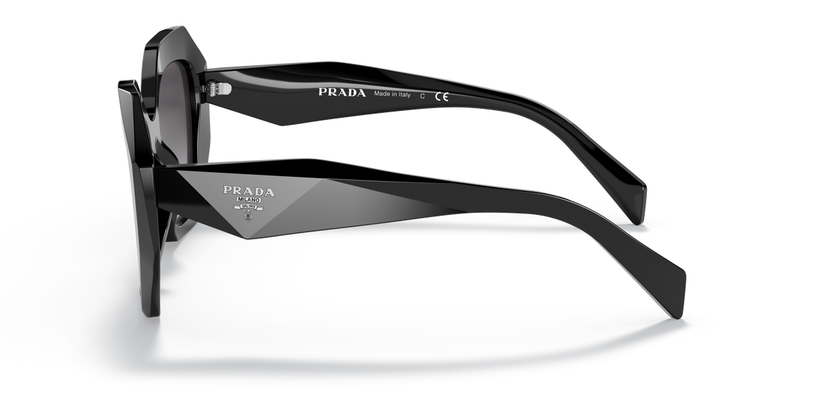 Prada PR 16WS 1AB5D1 Black, side view showing the temple