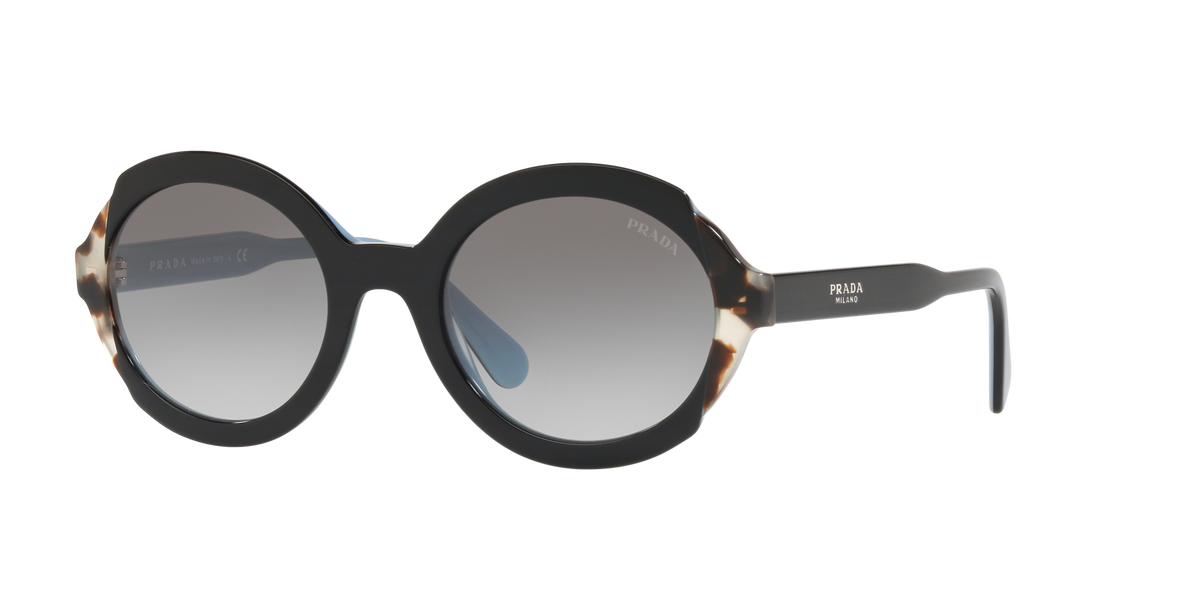 Prada PR 17US Top Black Azure/Spotted Brown KHR0A7 three-quarter view