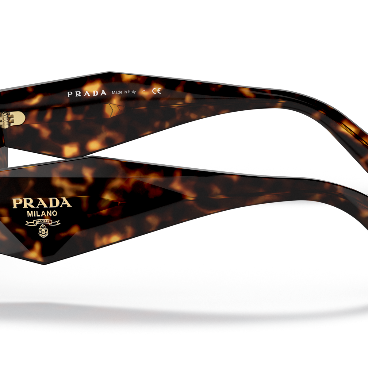 Prada PR 17WS 2AU8C1 Tortoise, side view showing the temple