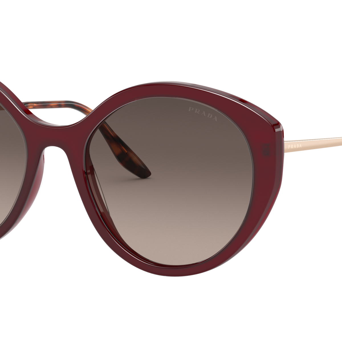 Prada PR 18XS Bordeaux UAN3D0 three-quarter view