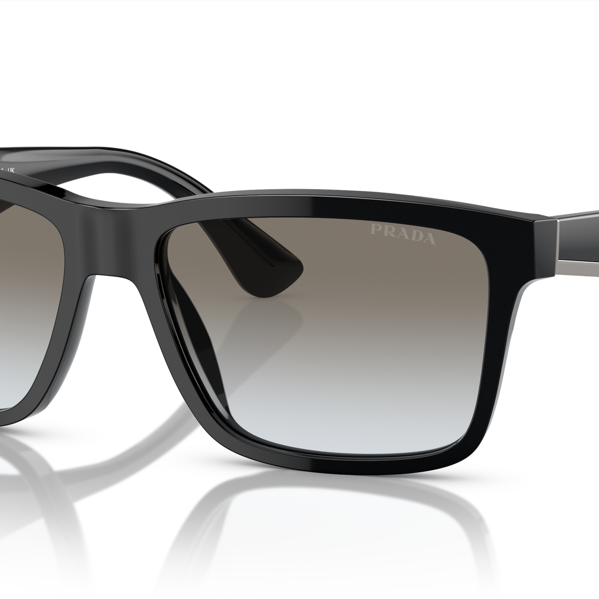 Prada PR 19SS 1AB0A7 Black, three-quarter view
