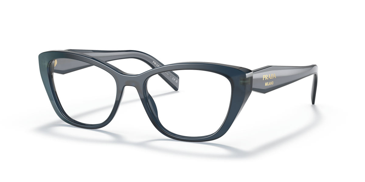 Prada PR 19WV Opal Blue 07Q1O1 three-quarter view