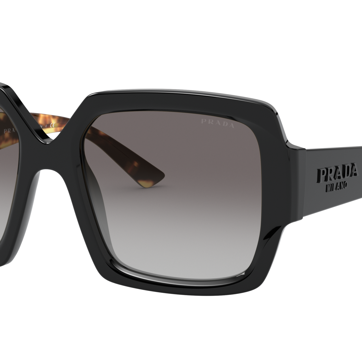 Prada PR 21XS Black 1AB0A7 three-quarter view