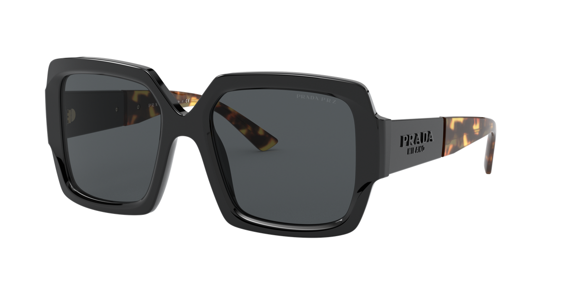 Prada PR 21XS Black 1AB5Z1 three-quarter view