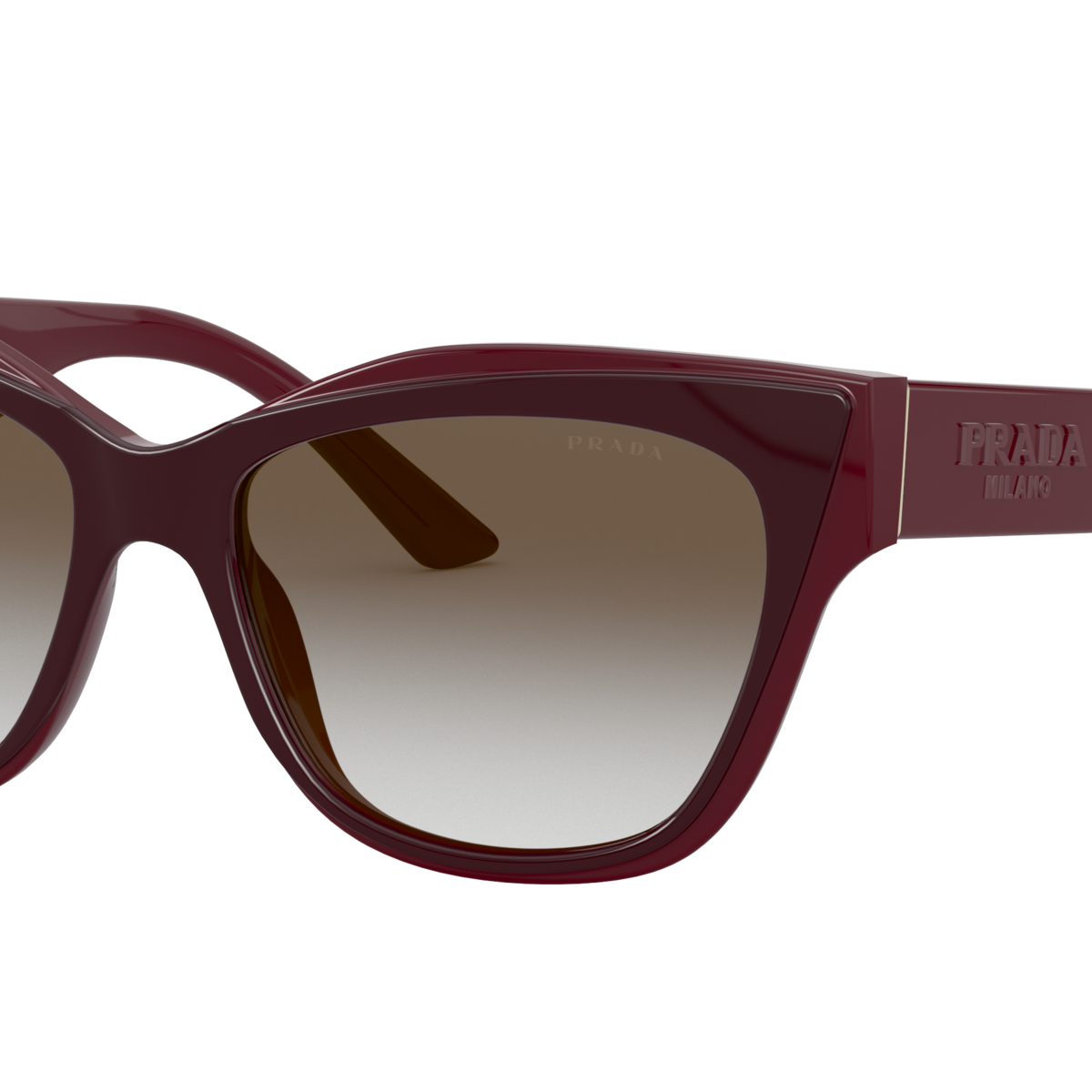 Prada PR 23XS Bordeaux UAN0A7 three-quarter view