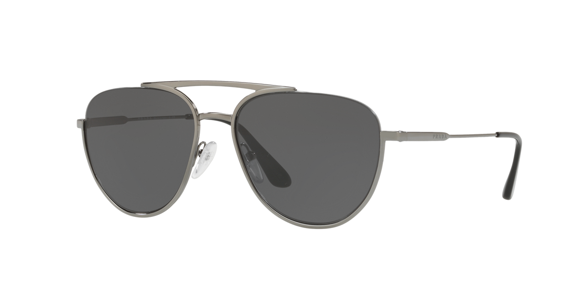Prada PR 50US Gunmetal 5AV5S0 three-quarter view