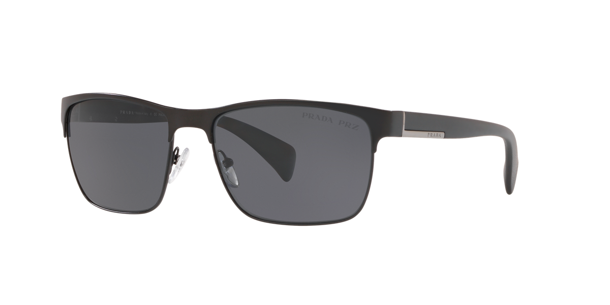 Prada PR 51OS Matte Black 1BO5Z1 three-quarter view