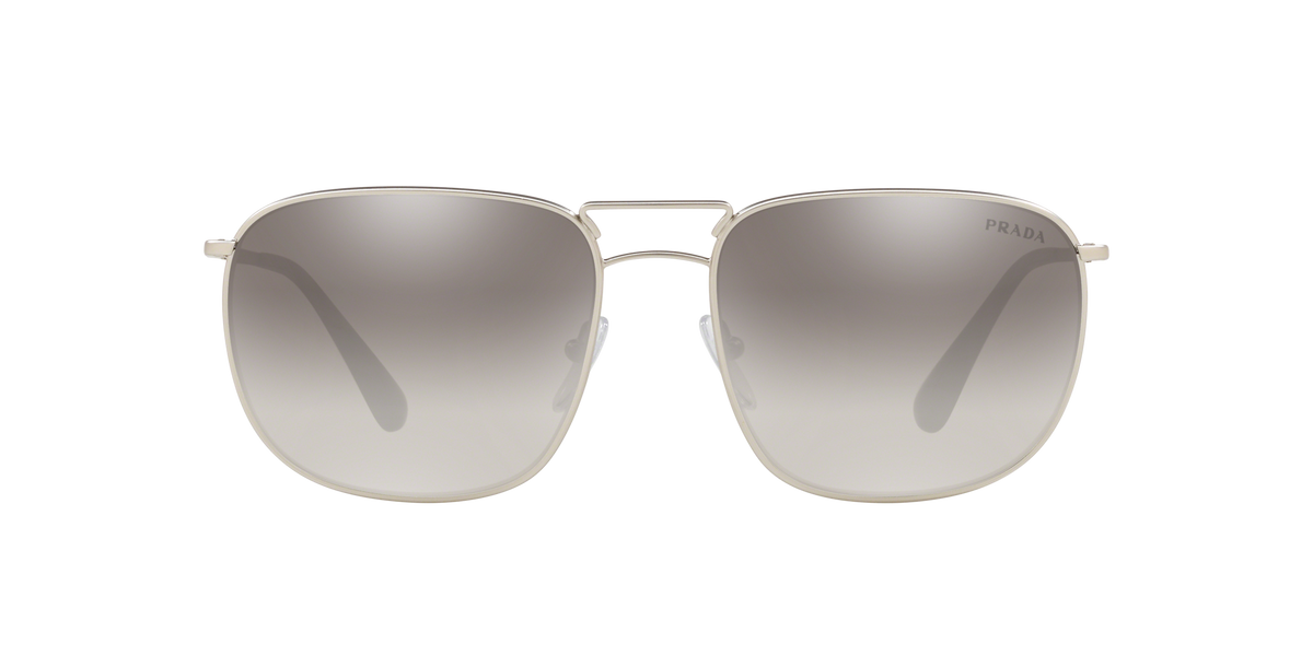 Prada PR 52TS Matte Silver 1AP4S1 three-quarter view